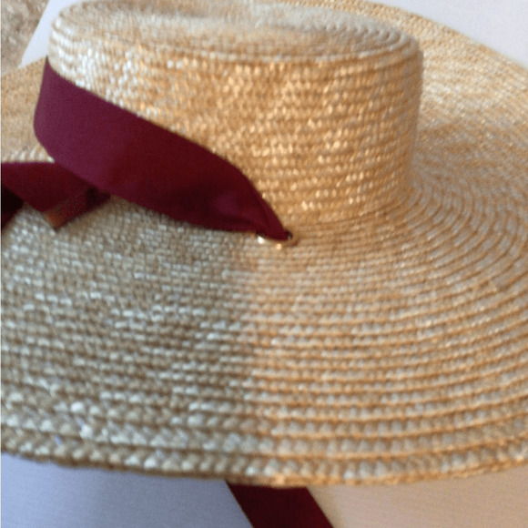 NEW! RARE wYeth Tan Wide-Brim Hat with Red Ribbon main image 5